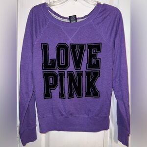 Victoria’s Secret PINK Purple LOVE PINK Sweatshirt Y2K Size S